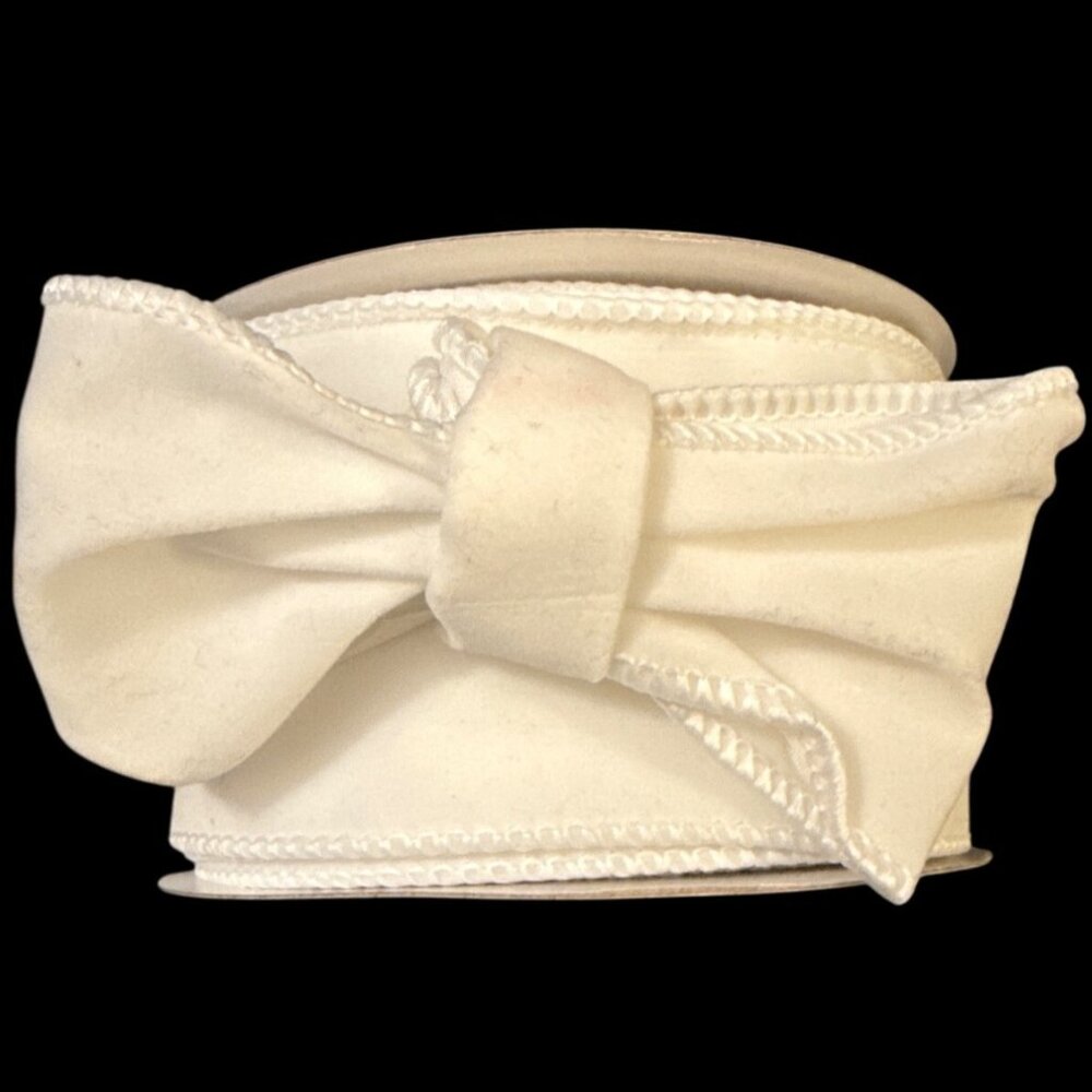 My Texas House 2.5 in 18-Ft White Velvet Ribbon Wreath Craft Wrapping